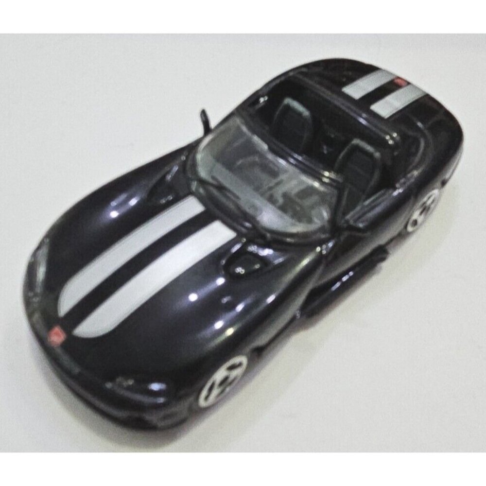1997 Dodge Viper RT/10 Diecast Car Convertible Black Silver Burago Made In Italy